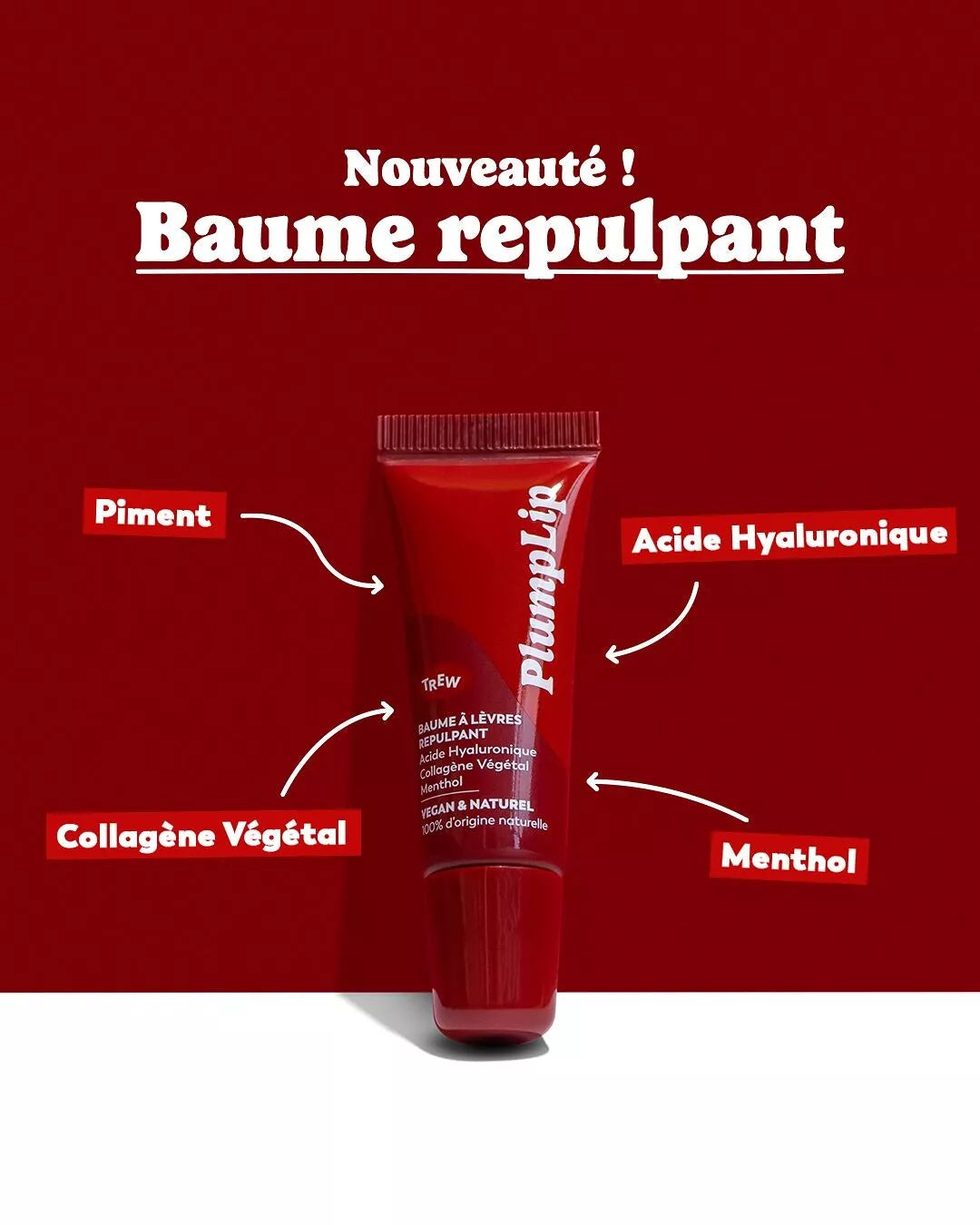 TREW – PlumpLip : Baume Repulpant 100 % Naturel